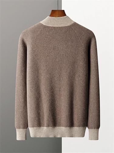 Men's Cashmere Knit Cardigan Sweater Zipper Long Sleeve Fall Winter Color Matching Warm Outerwear2