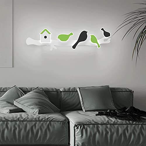 Aplique de pared LED infantil de pájaro moderno de 17W y 6000K 4