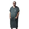 Penguin Poncho – nachhaltiger Surf Poncho mit Tragebeutel in Einheitsgröße (S-XL) – gemütlicher Bademantel und Umkleidehilfe für Damen und Herren – mit Kapuze & Bauchtasche(spume grey/BMT)