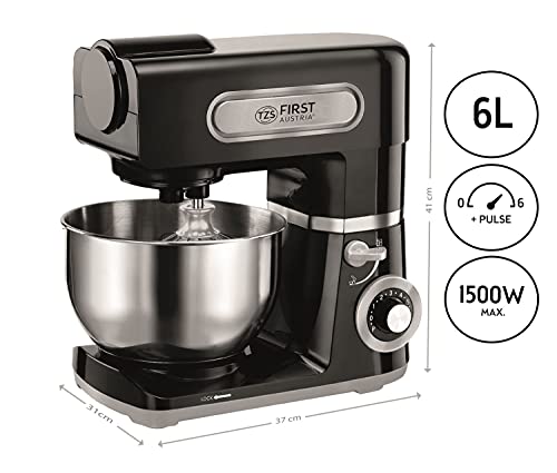 TZS First Austria Professionelle Küchenmaschine | Teigknetmaschine | 1500 W, 6 L Behälter, 6 Geschwindigkeitsstufen, mit… – Bild 4