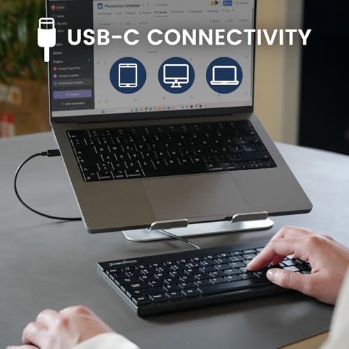 Perixx PERIBOARD-426C Wired Mini Low Profile Keyboard - 10.87x5.43x0.55 inches Dimension - 4.9ft USB C Cable - US English by Perixx - Image 7