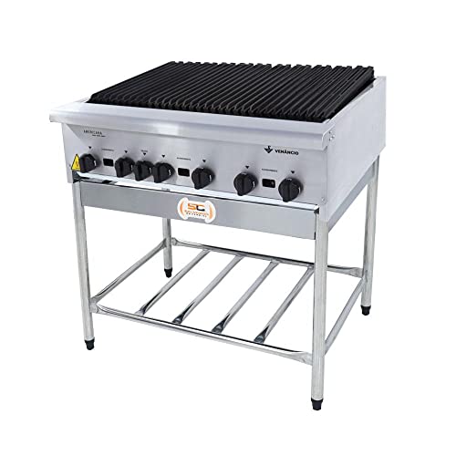 Chapa Char Broiler Americana Profissional Grill Churrasqueira 90cm Gás Inox com Pé Cggp90 - Venâncio