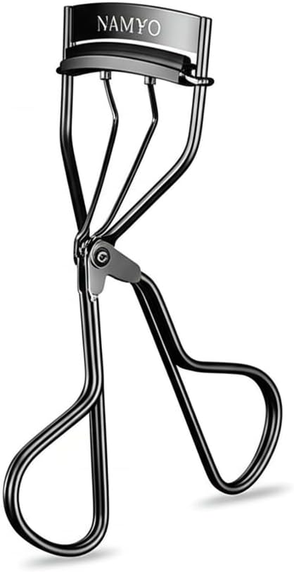 Eyelash Curler with 10 Bonus Silicone Refills – Salon-Grade Gunmetal Lash Tool | No-Pinch, Natural Curl for All Eye Shapes | Travel Pouch & Satin Bag