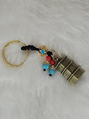 Image of OTTAVO Guardian Bell Keychain, Oxidized Copper, Tibetan Style, 5 cm Height, Good Luck Charm