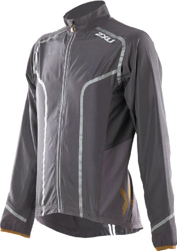 2Xu Men's Active 360 Run Jacket, Charcoal/Flame Orange, Xx-Large #TOP6