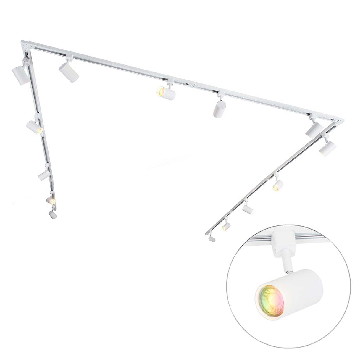 Qazqa led moderno kit de iluminación de carril blanco 765 cm Iconic Jeana