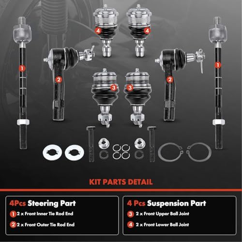 A-Premium Front Upper Lower Ball Joint, Inner Outer Tie Rod End by A-Premium - Used condition - Image 3