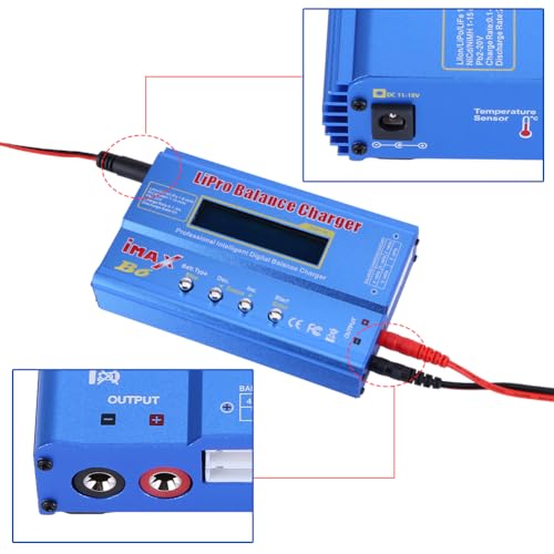 80W Lipo Charger,6A Balance Charger,Digital LCD Lipo Balance Charger for LiPo Li-ion LiFe NiCd NiMh Pb - Image 5