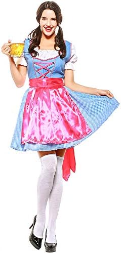 Miniatura 5 de HongH Disfraz de Oktoberfest alemán, para mujer, disfraz de tirolesa tradicional bávara, cerveza, carnaval, dama alemana, cosplay, vestido de mucama