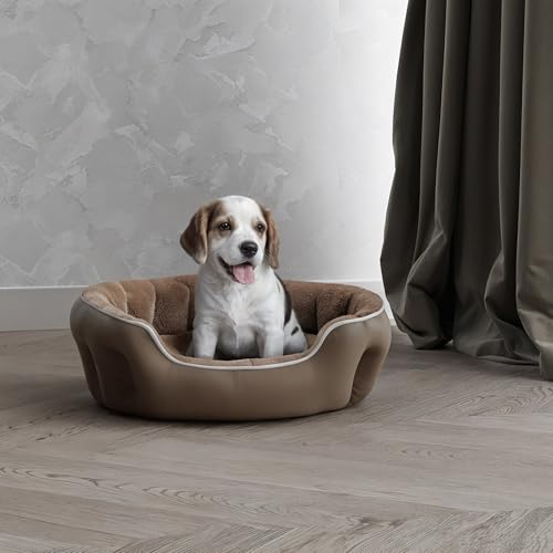 Italian Bed Linen Cama para Mascotas para Perros y Gatos COCCOLE, Beige, 48x42x16cm