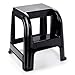 CABLEPELADO - Taburete de plastico con Escalon - Silla Peldaño - Escalon Elevador - Asiento Salva Alturas - apilable - Resistente - Color Negro