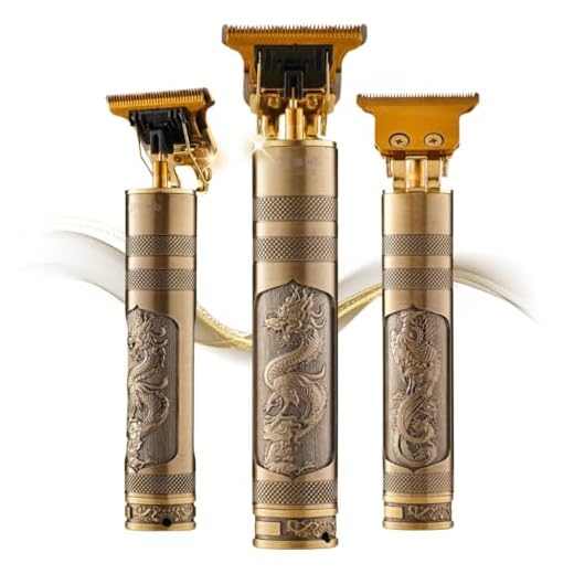 Maquina De Cortar Cabelo Profissional Dragão Acabamento Sem Fio Cabelo Barba Pezinho Personalizada Com Limitador de Lamina Ajustável Recarregável Pentes Óleo Escovinha Premium