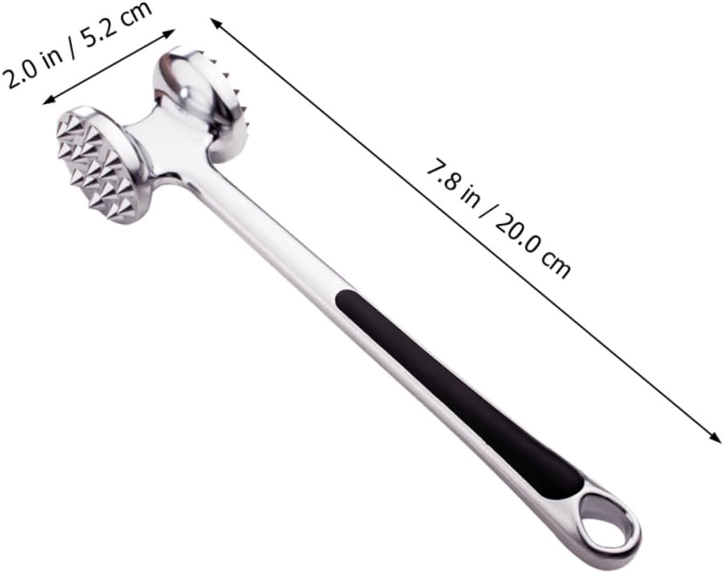 LABRIMP 2pcs Stainless Steel Meat Mallet and Kitchen Tongs Cooking Tools for Tenderizing Meat and Grilling Dishwasher Safe for Easy Cleanup for Home and Restaurant Use