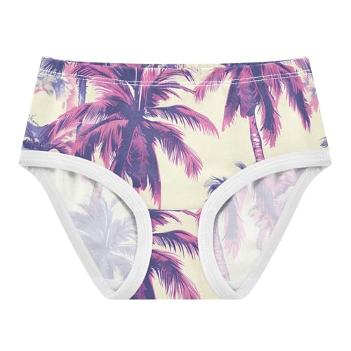 Toddler Underwear Floral 2t Cotton Panties for Girl Pattern Briefs Kids Undies Vintage Palm Tree Tropical