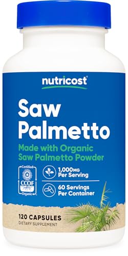Nutricost Saw Palmetto 1000mg, 120 Capsules - CCOF Certified Made with Organic Saw Palmetto,