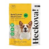Heckova! Beef Lover - Freeze Dried Beef Liver Dog Treats - Single Ingredient Human Grade Raw Beef Liver Bites for Training, Meal Topper, No Additives, High Protein, 31g Per Cup, 4oz Bag