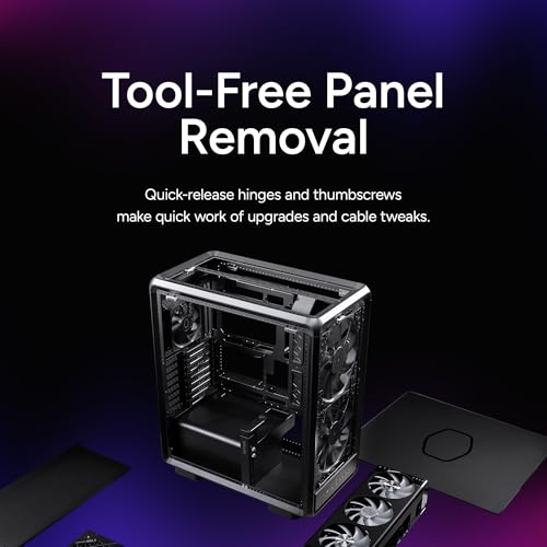Cooler Master MasterFrame 500 Mesh ATX Mid-Tower PC Case – High Airflow Premium Aluminum Chassis, Powerful Dual 200mm Intake Fans, Freeform 2.0 Modular Frame, 360mm Radiator Support, USB-C, Black by Cooler Master - Image 9