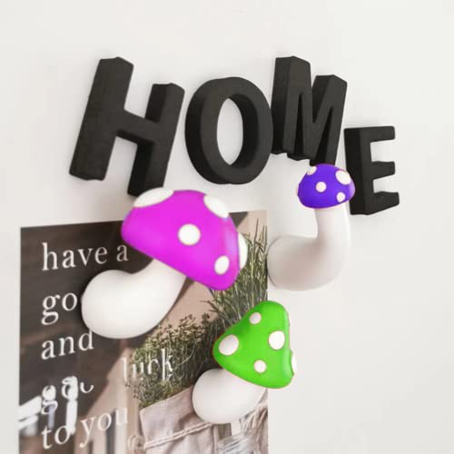 Mushroom Refrigerator Magnets Decorative, Kitchen Magnets For Office Calendar Whiteboard, Cute Fridge Magnet Bedroom Wall Deco (Purple) #TOP1