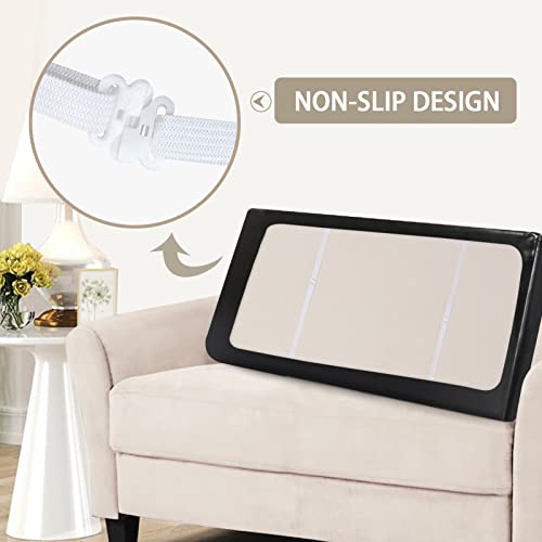 Searchi Water Repellent Sofa Couch Cushion Covers Replacement, Rv Camper Seat Cushion Slipcovers Pu Leather Sofa Seat Cover Outdoor Furniture Protector With Elastic Bottom (Black, Medium) #TOP4