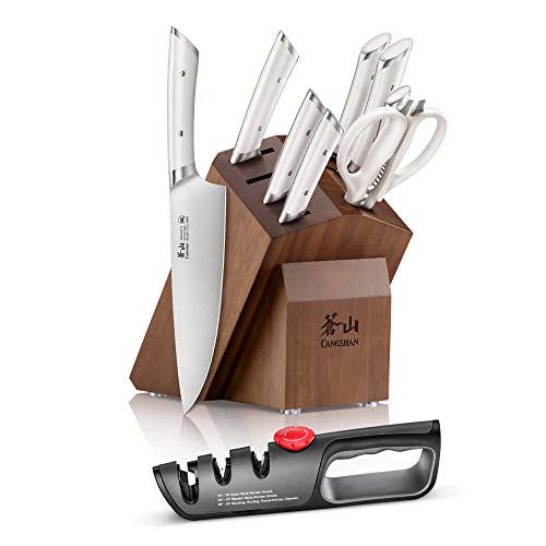 Cangshan Helena Series German Steel Forged Knife Block Set (10-Piece, White) #TOP27