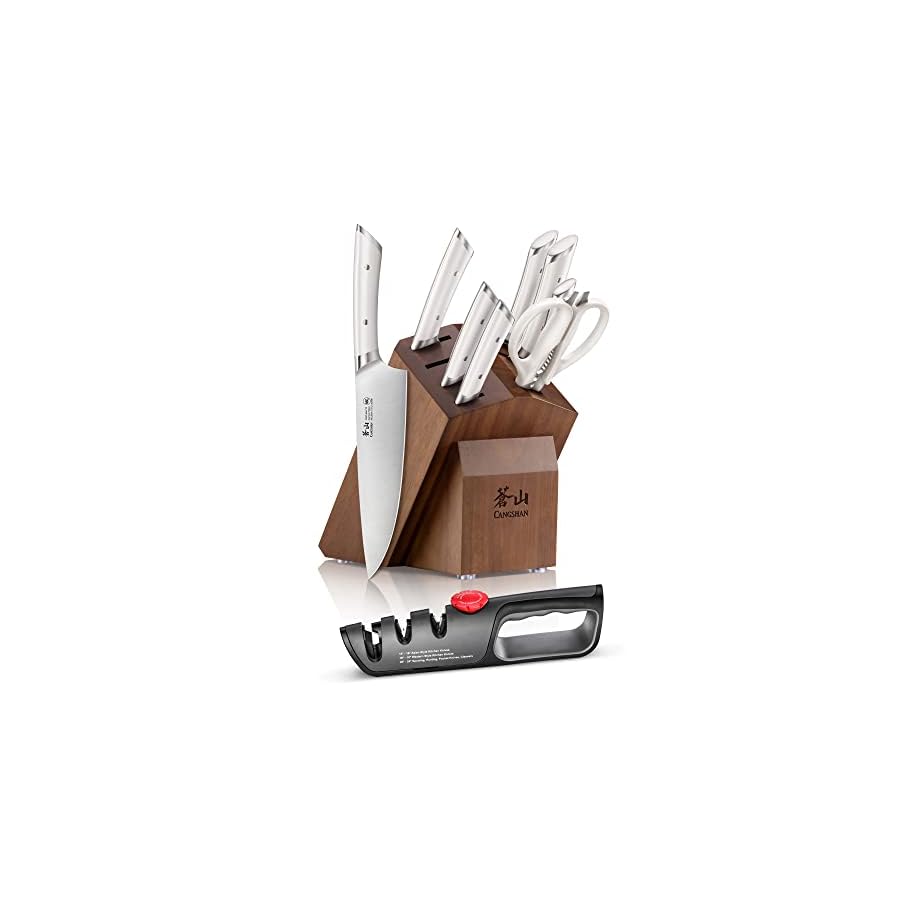 Cangshan HELENA Series German Steel Forged Knife Block Set (10-Piece, White)