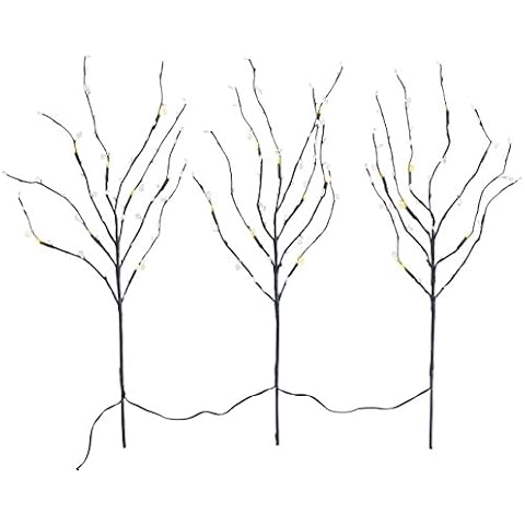 Lunartec Leuchtzweige: 3 Deko-Zweige, je 48 Kunststoff-Knospen & 8 LEDs Cover