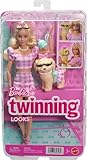 Barbie Twinning Looks Doll with Pet Dog in Matching Pink Gingham Clothes and Accessories for Both like Sunglasses, Necklaces and Bows, Blonde, JFP36 - Image 6