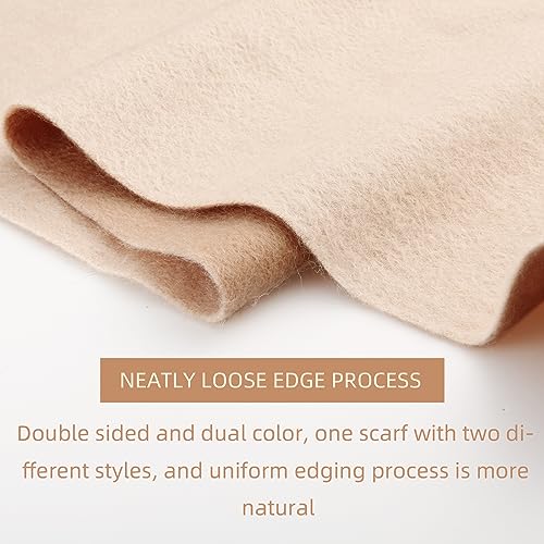 HOTDAY Cashmere Scarf - Winter Warmer With Double-sided Solid Color, Water Wave Pattern3
