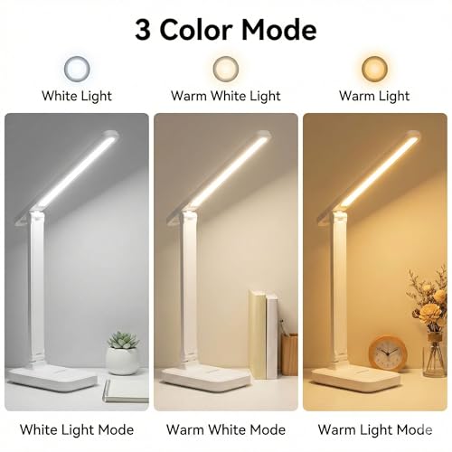 Image of SaleOn Rechargeable Study Table Lamp for Students with Mobile Holder, Touch Control, 3 Color Modes, Adjustable Brightness, LED Desk Lamp for Study, Office Work, Reading - 6 Month Warranty