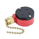 Zing Ear ZE-208s Pull Chain Switch,3 Speed Control Switch Compatible with Hunter Ceiling Fans, Lamps and Wall Lights (Brass Pull Chain)
