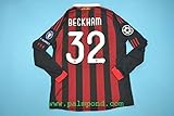 DAVID BECKHAM Generic Beckham#32 Long Sleeve Retro Trikot 2009-2010 Full Patch RED&Black Color (XL)