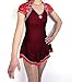 Kmgjc Figure Skating Dress Women Girl Short Sleeve Competition Skating Wear (Color : Red, Size : 145-155)