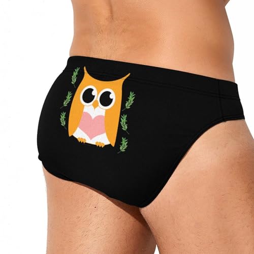 Cute Owl Mens Swim Briefs Quick Dry Swimming Trunks Training Swimsuit Low Rise Swimwear3