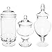 MyGift Set of 3 Deluxe Glass Apothecary Jars, Decorative Bathroom Storage Home Decor and Kitchen Centerpieces