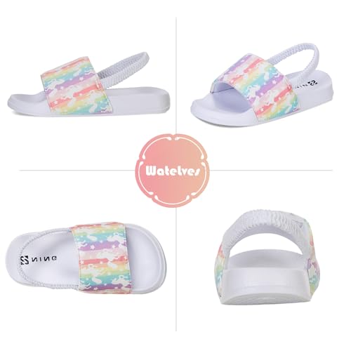 Image of WateLves Toddler Boys Girls Slides Sandals for Swim Beach Kids Water Shoes Casual Summer Slippers