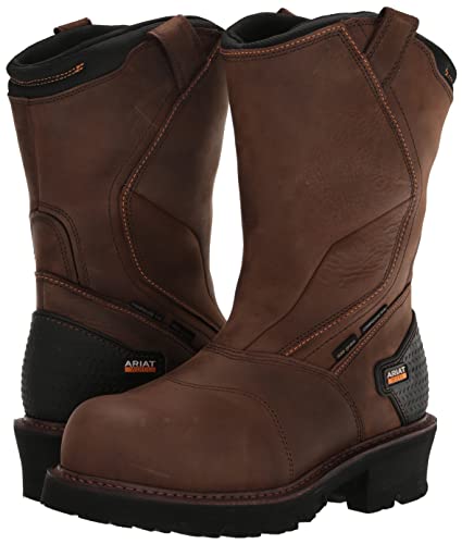 Ariat Mens Powerline Pull-On Waterproof 400G Composite Toe Work Boot Oiled Dark Brown 13 Wide #TOP6