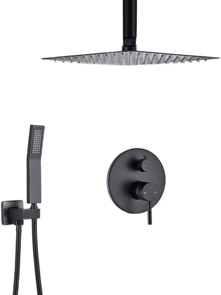 NGDFGR Shower Set With Hot And Cold Water Wall Mounted Concealed Shower Combo Set Multi-Function Shower Faucet Set With Shower Head, Handheld Shower, Bathtub Faucet, Digital Dis
