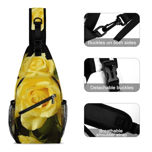 Bolso cruzado mochila casual para senderismo en amarillo miniatura 3