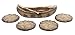 Rustic Canoe / Log Coaster Set 4 Coasters Cabin Fishing Trout Bass Walleye Decor