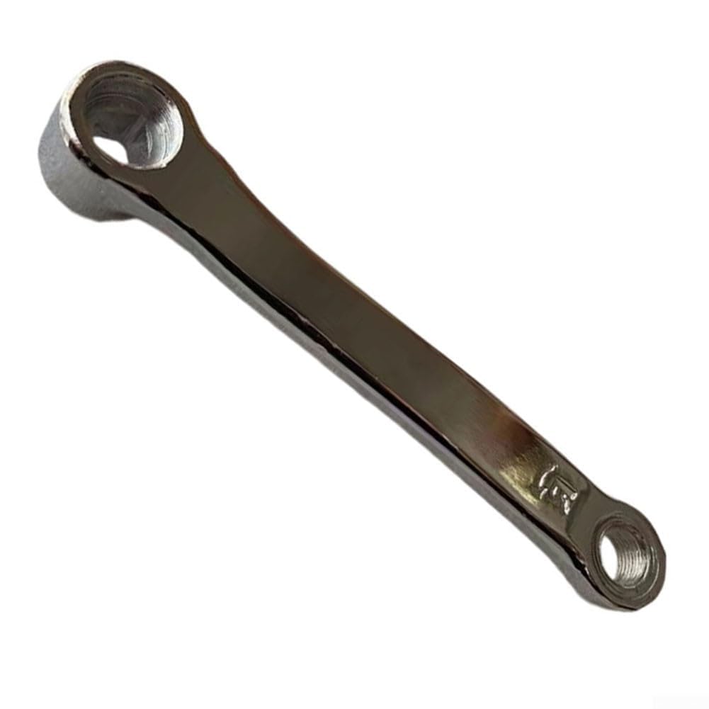 Pedivella in acciaio per cyclette, spaziatura di 152 mm, con foro rombico per pedale filettato M14, coppia di pezzi di ricambio per coppia sinistra e destra, colore argento