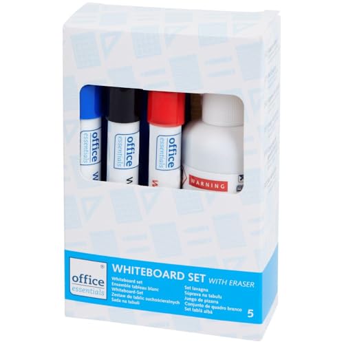 Genérico Kit de Pizarra Blanca (3 rotuladores, borrador y spray de limpieza de 100 ml)
