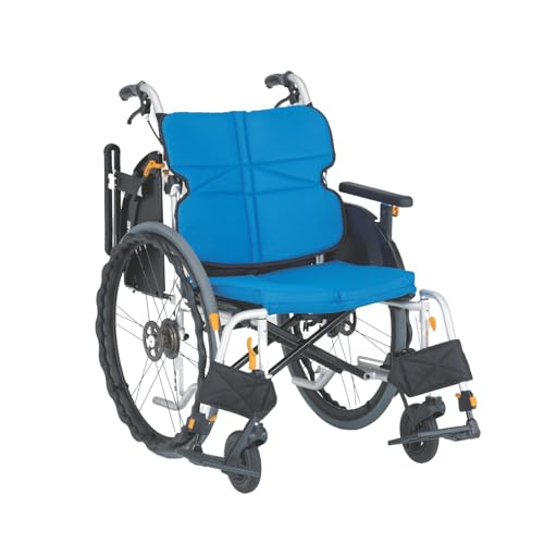 ネクストコア ワイド 自走式 車椅子 NEXT-52BHB (F-2 ブルー) 多機能タイプ ノーパンク 耐荷重130kg 座幅46cm 重量16.6kg 軽量 24インチ 松永製作所