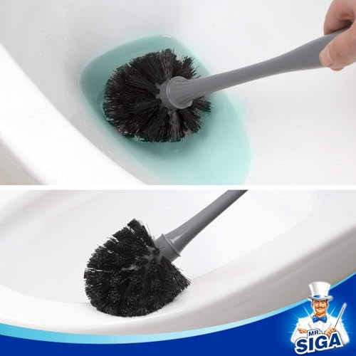 Image of MR.SIGA Toilet Plunger and Brush Combo for Toilet Cleaning, Gray, 2 Set
