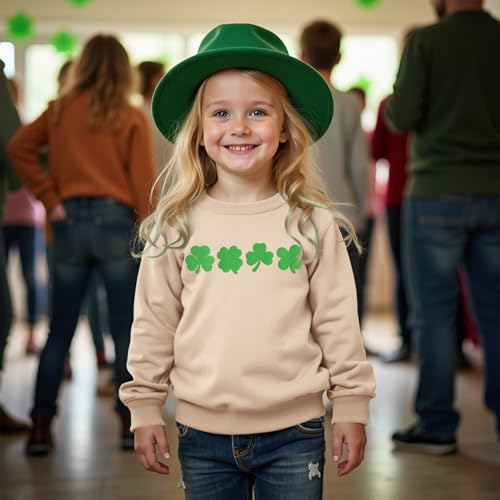 CM C&M WODRO Toddler Baby Boy Girl St. Patrick's Day Sweatshirt Clover Long Sleeve Shirt Lightweigtht Pullover Top2