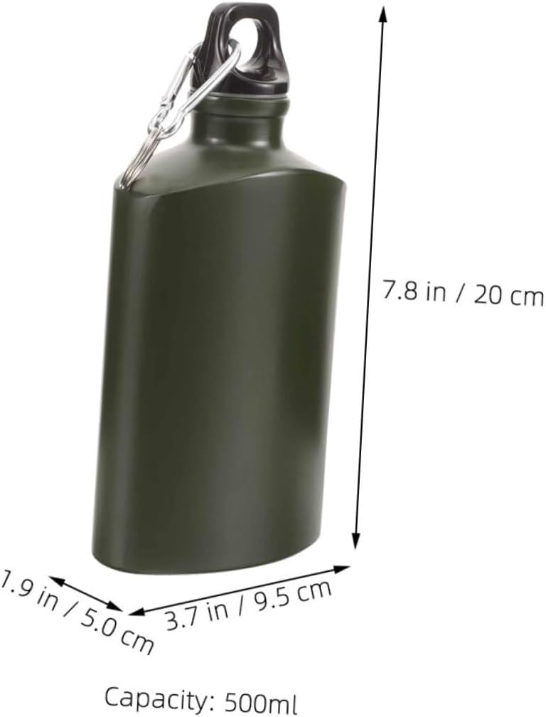 2pcs Outdoor Aluminum Alloy Camping Water Bottle Capacity Flask Leakproof Hiking Bottle Hook for Travel Military Water Jugs