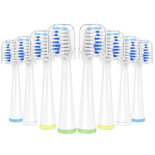 Oralphi Confezione da 8 testine di ricambio per spazzolino elettrico Waterpik Sensonic Complete Care CC-04CD010-1 e per spazzolino elettrico Waterpik Sensonic STW-03W020/STW-03W027, con coperchio per