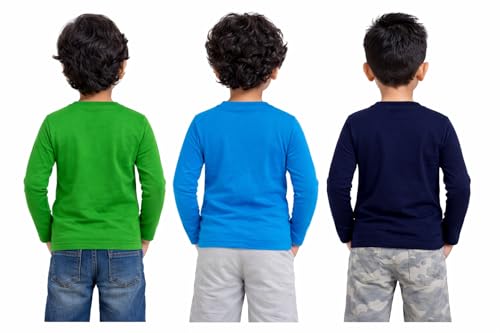 Image of Boys Cotton Full Sleeve T-Shirt Combo Pack of 3 | Soft & Comfortable Kids Wear