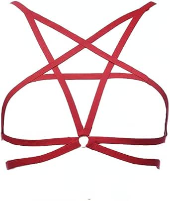 Amazon.com: Women Sexy Harness Halter Pentagram Body Bra Bondage