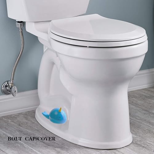 Image of ZUNON Toilet Bolt Caps, Decorative Toilet Bolt Covers, Ceramic Cute Sea Fish Covers Toilet Bolts Bathroom Decor Easy Installation Set of 2 (Blue Whale 2pcs)