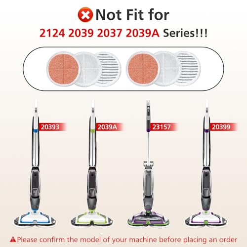 Image of iSingo 6 Pack 3897A / 3712 Rotating Steam Mop Pads Replacement for Bissell SpinWave SmartSteam Scrubbing Steam Mop Cleaner 【Models 3897A /3712 ONLY】, Washable Reuseable Refill Pads